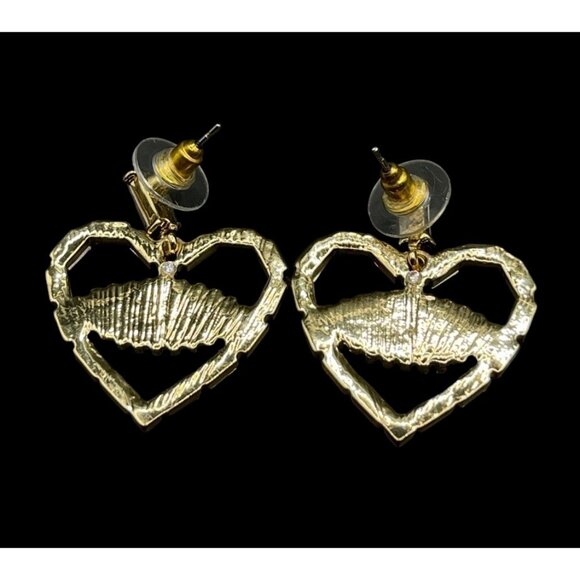 C&C California Heart’s Eye Gold Tone Pastel Gem Earrings - Picture 5 of 5